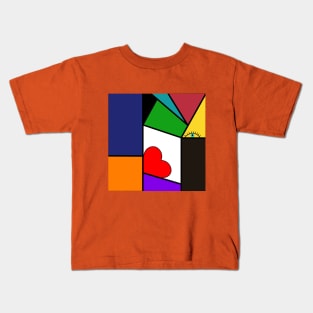 Cubism pattern, mouth and eye Kids T-Shirt